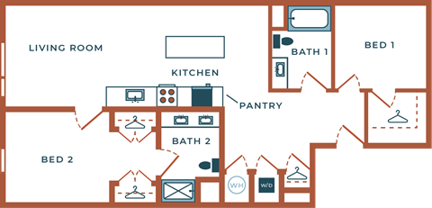 Legacy at Fitz Aurora CO B06B Two Bedroom 1178 SF